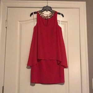 Laundry Shelli Segal pink stretch chiffon dress, 6